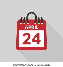 24. April Kalendersymbol, Vektorgrafik.