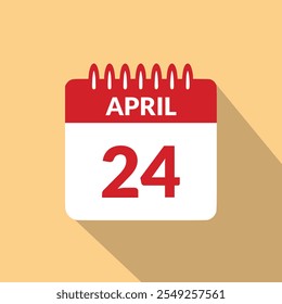 April 24 Calendar icon vector illustration.
