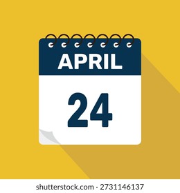 april 24 calendar icon vector illustration with design