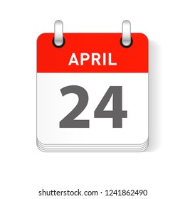 April 24 date visible on a page a day organizer calendar