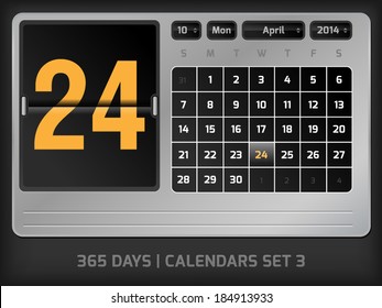 April 24th Counter calendar 2014, 365 days, Calendars set 3