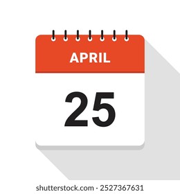 April 25 Calendar Date icon