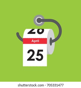 April 25. Calendar icon. Flat design. Vector illustration