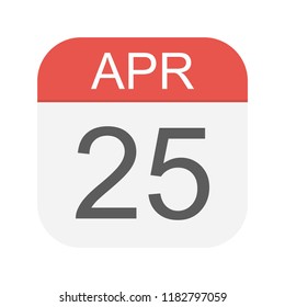 April 25 - Calendar Icon - Vector Illustration