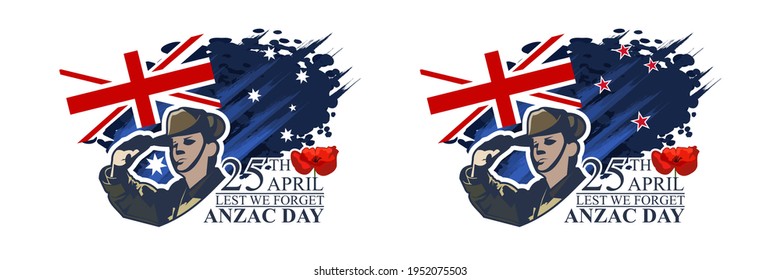 April 25, "Lest We Forget". Happy Anzac Day Vector Illustration. Suitable for greeting card, poster and banner. 