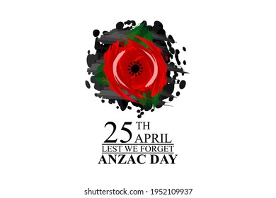 April 25, "Lest We Forget". Happy Anzac Day Vector Illustration. Suitable for greeting card, poster and banner. 