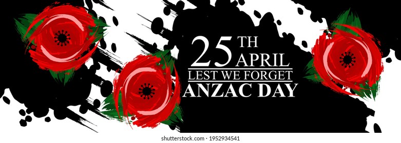 April 25, "Lest We Forget". Happy Anzac Day Vector Illustration. Suitable for greeting card, poster and banner. 