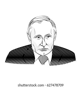 April 25,2017 : Vector Illustration Of Vladmir Putin.