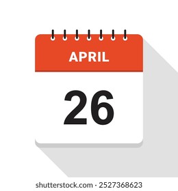 Abril 26 Calendario Fecha icono