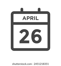 April 26 Calendar Day or Calender Date for Deadline or Appointment