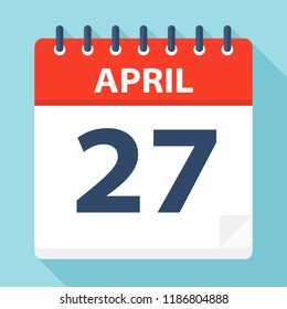 April 27 - Calendar Icon - Vector Illustration