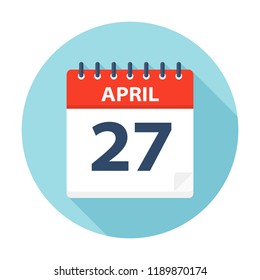 April 27 - Calendar Icon - Vector Illustration