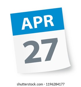 April 27 - Calendar Icon - Vector Illustration