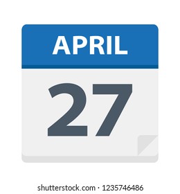 April 27 - Calendar Icon - Vector Illustration