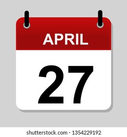 April 27 , calendar icon vector illustration