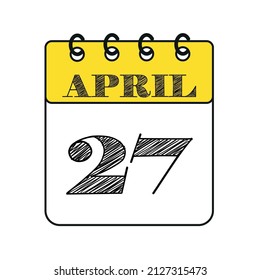 April 27 calendar icon. Vector illustration in flat style.