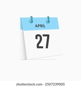 April 27 - calendar and Time planner. Daily Calendar Icon reminder. Vector Illustration.