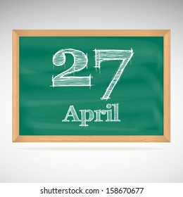April 27, day calendar, school board, date