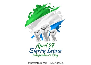 April 27, Independence Day of Sierra Leone vector illustration. Suitable for greeting card, poster and banner.