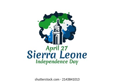 April 27, Independence Day of Sierra Leone vector illustration. Suitable for greeting card, poster and banner.