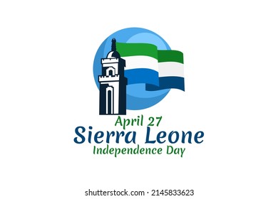 27. April, Unabhängigkeitstag von Sierra Leone Vektorgrafik. Geeignet für Grußkarten, Poster und Banner.