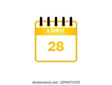 April 28 Calendar Icon – Event Reminder, Date Planner, Schedule