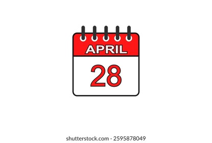 April 28 Calendar Icon – Important Date, Event Reminder, Planner