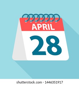 April 28 - Calendar Icon - Vector Illustration