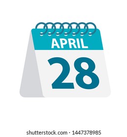 April 28 - Calendar Icon - Vector Illustration