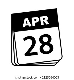 April 28. Calendar Icon. Vector Illustration.