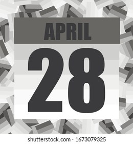 April 28 icon. For planning important day. Banner for holidays and special days.  April 28th. Vector Illustration.