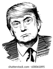 April 29, 2016: Portrait of Donald Trump. Vector illustration .eps10. Editorial use only
