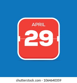 April 29 Calendar Flat Icon