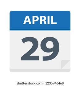 April 29 - Calendar Icon - Vector Illustration