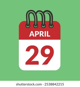 April 29 Calendar icon vector illustration.