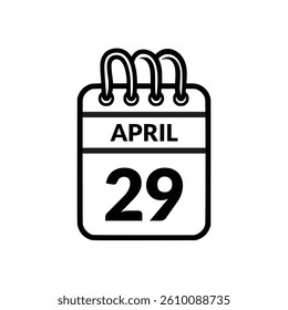 April 29 Calendar icon vector illustration.