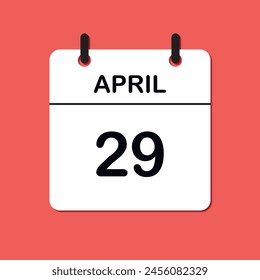 April 29. Daily Calendar icon for design. Simple design for business brochure, flyer, print media, advertisement. Easily editable.