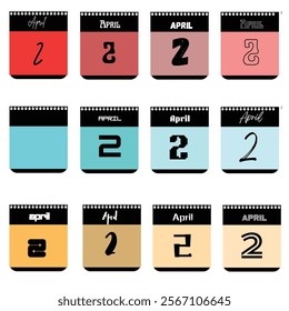 April 2nd Calendar Designs: Twelve Variations