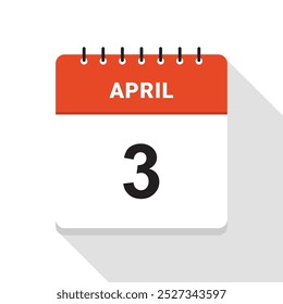 Ícone Data do Calendário de 3 de abril