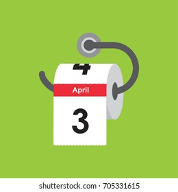 April 3. Calendar icon. Flat design. Vector illustration