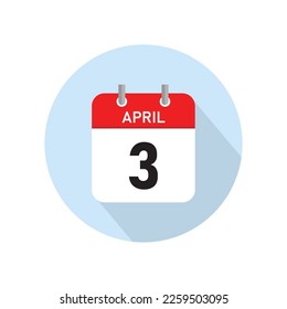April 3 Concept Design. Vector Illustration.