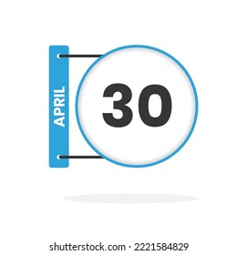 April 30 calendar icon. Date,  Month calendar icon vector illustration