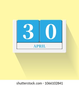 April 30. Vector flat daily calendar icon. Date and time, day, month. Holiday. Season.