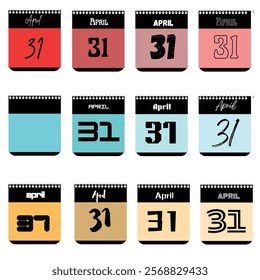 April 31st Calendar Designs: Twelve Unique Variations