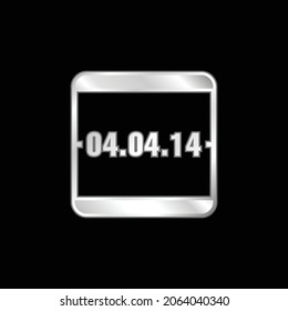 April 4 Of 2014 Event Calendar Page silver plated metallic icon