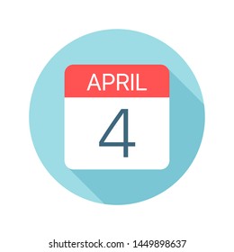April 4 - Calendar Icon - Vector Illustration