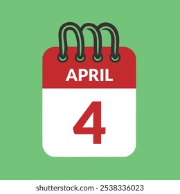 April 4 Calendar icon vector illustration.