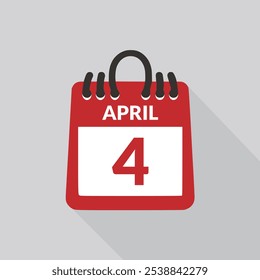 April 4 Calendar icon vector illustration.