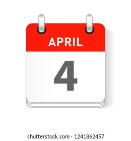 April 4 date visible on a page a day organizer calendar