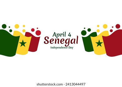 April 4, Independence day of Senegal. Happy Independence day vector illustration. Suitable for greeting card, poster and banner.
